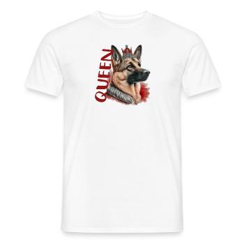 GERMAN SHEPHERD DOG QUEEN BREED CUTE RESCUE - Men's T-Shirt - white - Front - AI Model Male 178 dark (178cm)