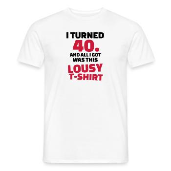 40 Birthday - Men's T-Shirt - white - Front - AI Model Male 178 dark (178cm)