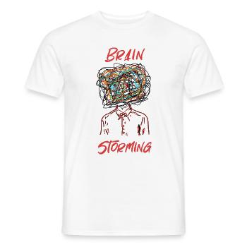 Brainstorming Drawn Graphics Tee - T-shirt homme - blanc - Devant - AI Model Male 178 dark (178cm)