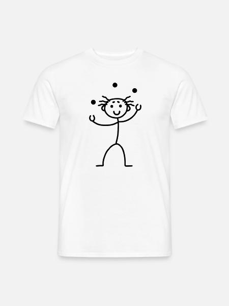 Strichmännchen - jonglieren - Männer T-Shirt - Weiß