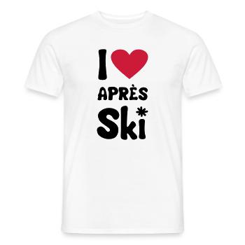 T-Shirt "I love apres ski" - Männer T-Shirt - Weiß - Vorne - AI Model Male 178 dark (178cm)