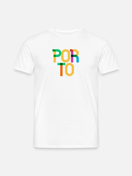 Porto Portugal CMYK Pop Art Stil - Männer T-Shirt - Weiß