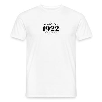 Made 1922 in birthday in California - Men's T-Shirt - white - Front - AI Model Male 178 dark (178cm)