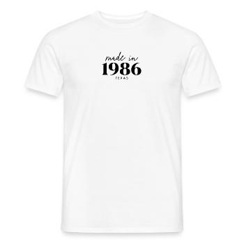 Fait en 1986 dans Birthday in Texas - T-shirt homme - blanc - Devant - AI Model Male 178 dark (178cm)