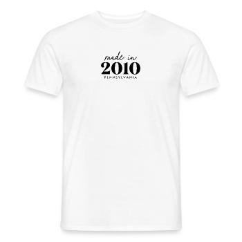 Made 2010 in Pennsylvania. Cute Birthday Party - Men's T-Shirt - white - Front - AI Model Male 178 dark (178cm)