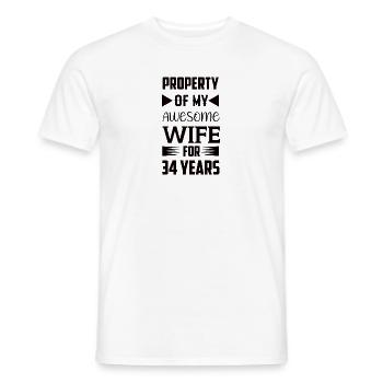 34 Years Married Amber Wedding Gift - Men's T-Shirt - white - Front - AI Model Male 178 dark (178cm)