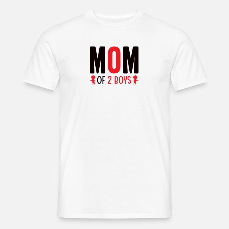 Mama Von Zwei Jungs Mutter Muttertag - Männer T-Shirt - Weiß