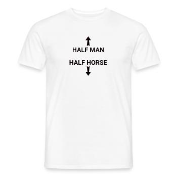 Halb Mensch Halb Pferd Pferdemensch Humor Zentaur - Männer T-Shirt - Weiß - Vorne - AI Model Male 178 dark (178cm)