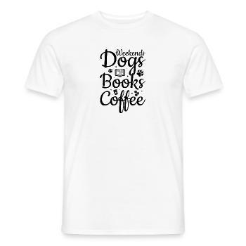 Chiens de café et livres - T-shirt homme - blanc - Devant - AI Model Male 178 dark (178cm)