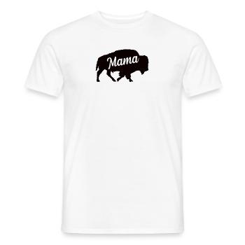 Buffle bœuf maman famille enfants bison bœuf - T-shirt homme - blanc - Devant - AI Model Male 178 dark (178cm)