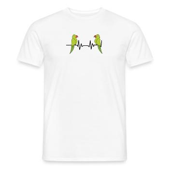 Colorful Parrot Cockatoo with Flowers Fan Gift - Men's T-Shirt - white - Front - AI Model Male 178 dark (178cm)