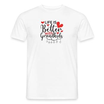 Grandparents Grandchildren Grandpa Grandma Grandchildren - Men's T-Shirt - white - Front - AI Model Male 178 dark (178cm)
