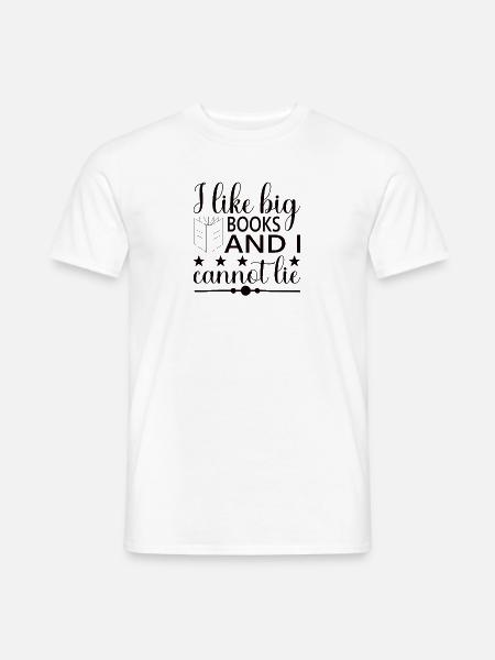 Bücher Lesen Bücherwurm - Männer T-Shirt - Weiß