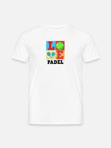Padel Paddel Schläger Tennis Sport I Geschenk - Männer T-Shirt - Weiß