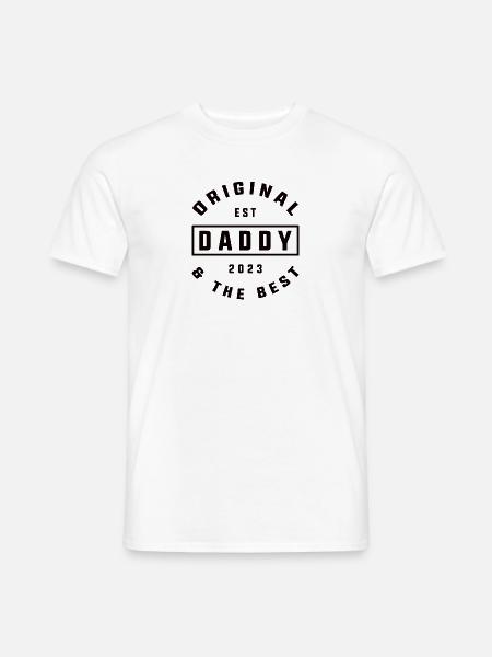Vater 2023 - Papa 2023 - Papa werden Schwanger - Männer T-Shirt - Weiß