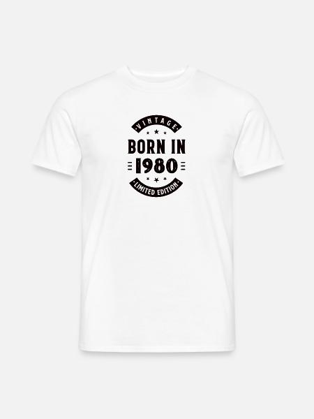 1980 - Baujahr 1980 - Jahrgang 1980 - Männer T-Shirt - Weiß