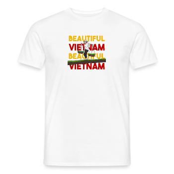 Vietnam Viet Bauern Reisfeld Flagge I Geschenk - Männer T-Shirt - Weiß - Vorne - AI Model Male 178 dark (178cm)