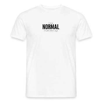 I was normal in front of two Labrador dogs - Men's T-Shirt - white - Front - AI Model Male 178 dark (178cm)