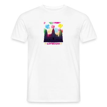 Cambodge Khmer Nouvel An Choul Chnam I Cadeau - T-shirt homme - blanc - Devant - AI Model Male 178 dark (178cm)