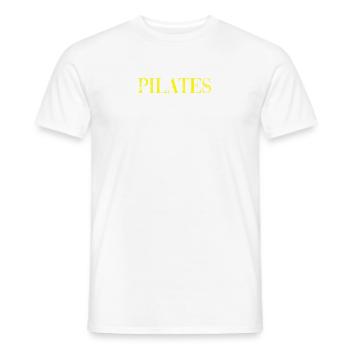 Cadeau Pilates drôle d’exercice - T-shirt homme - blanc - Devant - AI Model Male 178 dark (178cm)