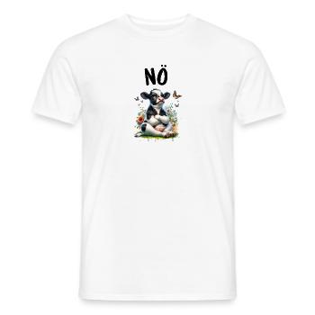 Vache disant non pour les garçons et les filles - T-shirt homme - blanc - Devant - AI Model Male 178 dark (178cm)
