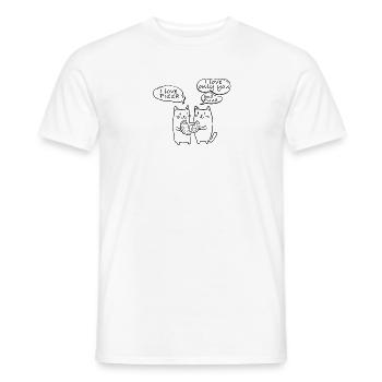 I love Pizza Katzen - Männer T-Shirt - Weiß - Vorne - AI Model Male 178 dark (178cm)