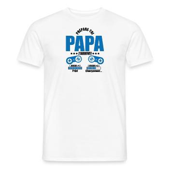 prépare-toi papa j'arrive annonce grossesse papa - T-shirt homme - blanc - Devant - AI Model Male 178 dark (178cm)