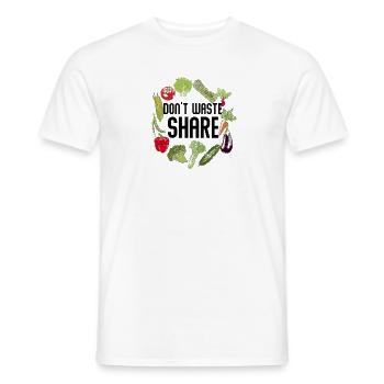 Partage de nourriture cadeau végétalien sans gaspillage de nourriture - T-shirt homme - blanc - Devant - AI Model Male 178 dark (178cm)