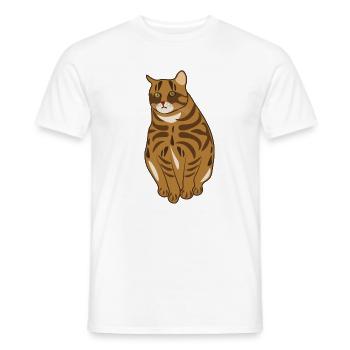 Landrassen-Katze - Männer T-Shirt - Weiß - Vorne - AI Model Male 178 dark (178cm)