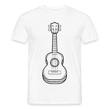 Sketch de ukulélé - T-shirt homme - blanc - Devant - AI Model Male 178 dark (178cm)
