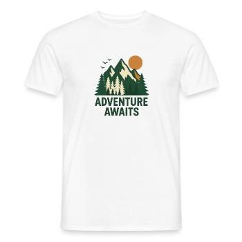 Aventure Paysage montagneux de la forêt - T-shirt homme - blanc - Devant - AI Model Male 178 dark (178cm)