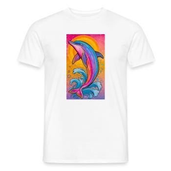 dauphin - T-shirt homme - blanc - Devant - AI Model Male 178 dark (178cm)
