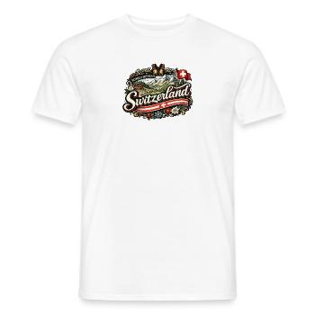 Vintage-Schweizer Alpen-Charme - Männer T-Shirt - Weiß - Vorne - AI Model Male 178 dark (178cm)