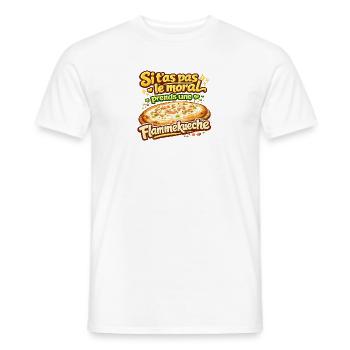 Si t'as pas le moral Flammekueche Alsace tshirt - T-shirt homme - blanc - Devant - AI Model Male 178 dark (178cm)