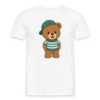 Cuddly Bear Teddy Bear - Men's T-Shirt - white - Front - AI Model Male 178 dark (178cm)