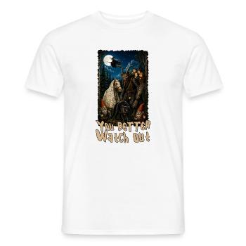 Du solltest besser aufpassen. Yule Cat Krampus Yule - Männer T-Shirt - Weiß - Vorne - AI Model Male 178 dark (178cm)