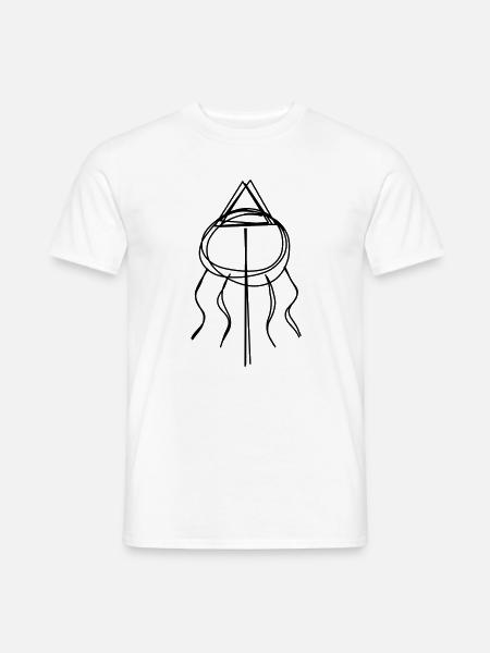 Maibaum handgezeichnet - Männer T-Shirt - Weiß