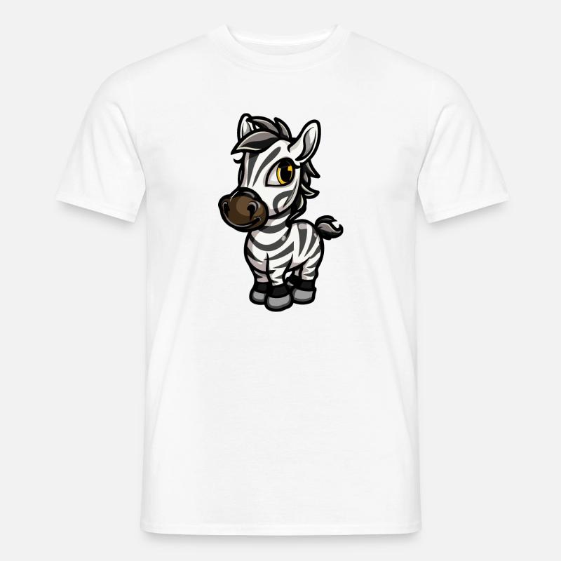 Zebra Comic - Männer T-Shirt - Weiß