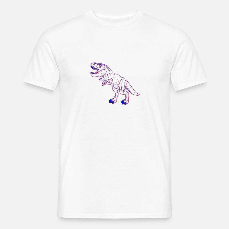 t-rex 3D - Männer T-Shirt - Weiß