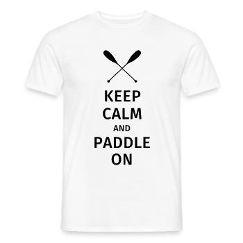 Keep Calm and Paddle on - Men's T-Shirt - white - Front - AI Model Male 178 dark (178cm)