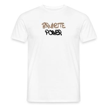 cool t-shirt design for brunettes - Men's T-Shirt - white - Front - AI Model Male 178 dark (178cm)