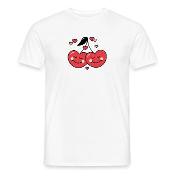 Cherry and Love - Men's T-Shirt - white - Front - AI Model Male 178 dark (178cm)