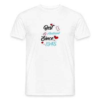 Best Husband Since 1945 Wedding - Men's T-Shirt - white - Front - AI Model Male 178 dark (178cm)