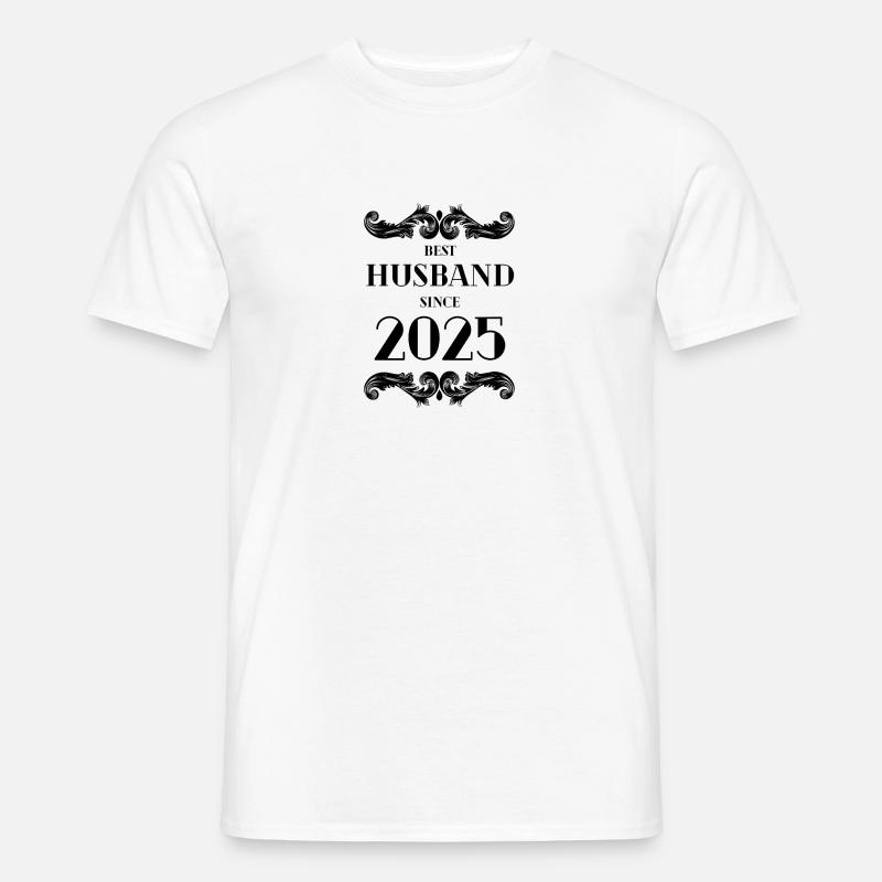 Bester Ehemann seit 2025 Hochzeitstag - Männer T-Shirt - Weiß