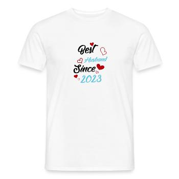 Best Husband Since 2023 Wedding - Men's T-Shirt - white - Front - AI Model Male 178 dark (178cm)