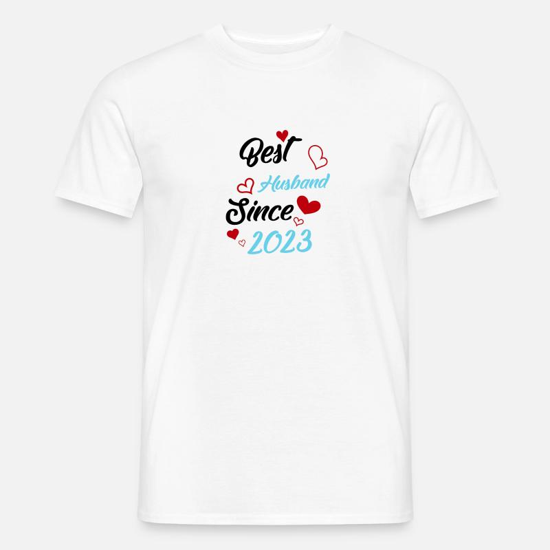 Bester Ehemann seit 2023 Hochzeit - Männer T-Shirt - Weiß