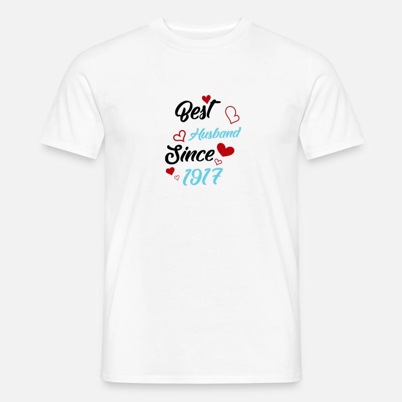 Bester Ehemann seit 1917 Hochzeit - Männer T-Shirt - Weiß