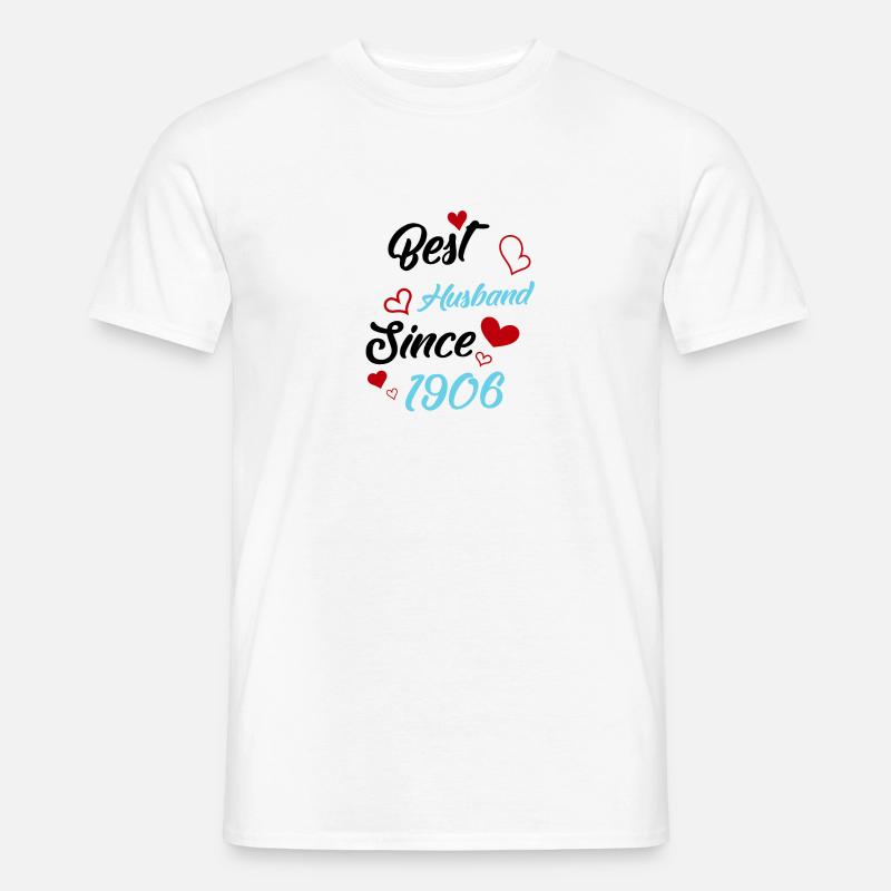 Bester Ehemann seit 1906 Hochzeit - Männer T-Shirt - Weiß
