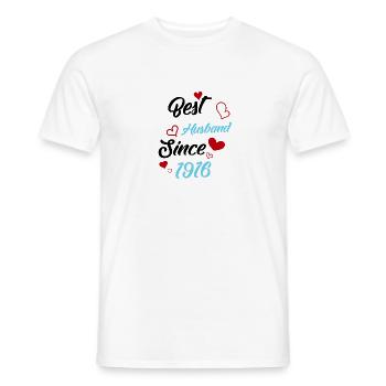 Best Husband Since 1916 Wedding - Men's T-Shirt - white - Front - AI Model Male 178 dark (178cm)