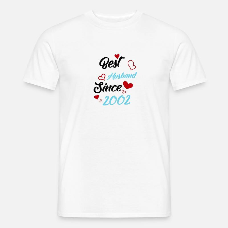 Bester Ehemann seit 2002 Hochzeit - Männer T-Shirt - Weiß
